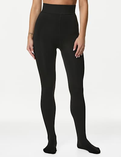 Fleece lined footless tights top