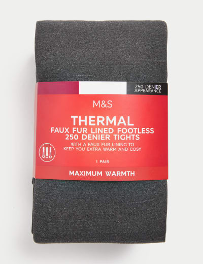 250 Denier Velour Lined Footless Tights M S Collection M S
