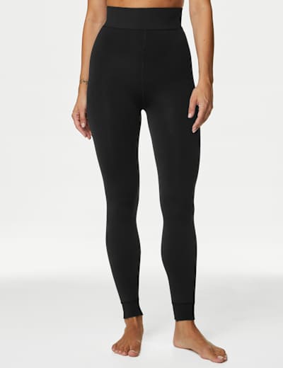 M&S Womens Thermal High Waisted Leggings - 10SHT - Black, Black,Midnight  Navy,Charcoal, £22.50