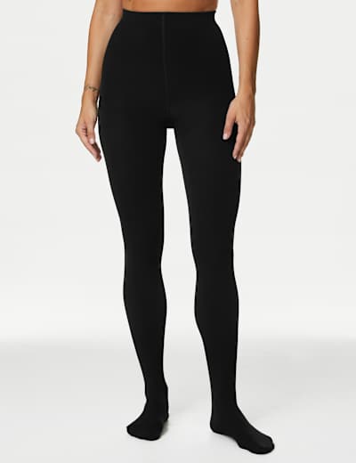 MILANA plus size black merino wool tights