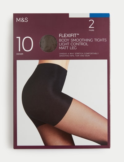 2pk Flexifit 10 Denier Light Control Sheer Tights