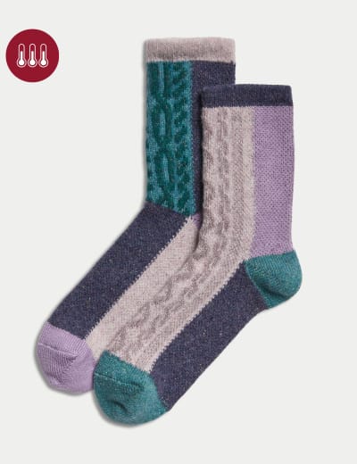 12pk Cotton Rich Printed Ankle High Socks FatFace M S