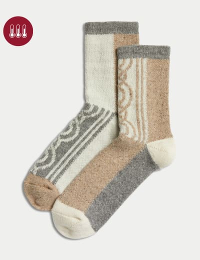 3pk Sumptuously Soft™ Thermal Socks, M&S Collection, M&S