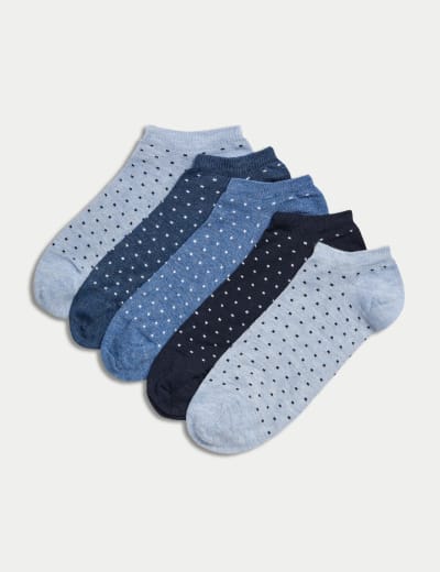 M&S Womens 5pk Sumptuously Soft™ Ankle Socks - 3-5 - Black Mix, Black Mix, £10.00