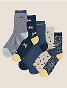 Хлопковые женские носки до щиколотки (5 пар)