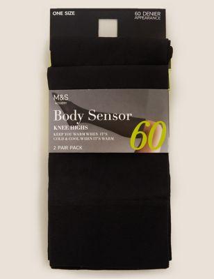 2pk 60 Denier Body Sensor™ Opaque Knee Highs