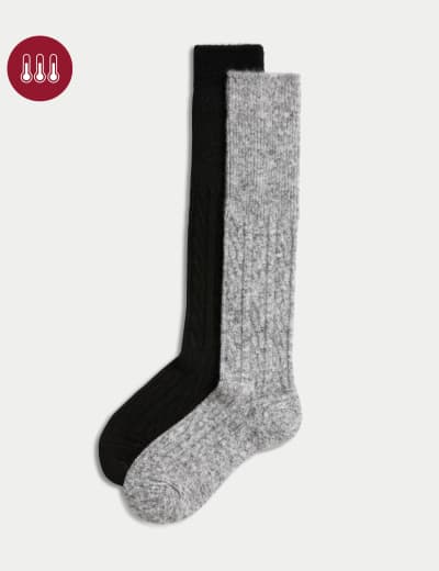 Recycled Faux Fur Cable Knit Slipper Socks M S Collection M S