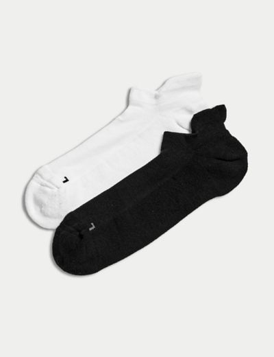 Sweaty Betty Run Trainer Socks, Pack of 2, White/Black at John Lewis &  Partners
