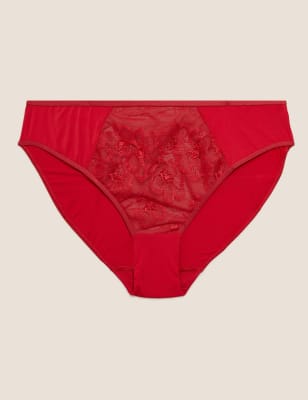 Size 14 to 18 M&S PERIWINKLE All Over Lace Sporty Trim High Leg Knickers Size 14 to 18 M&S PERIWINKLE All Over Lace Sporty Trim High Leg Knickers