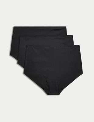 Women's No Show Microfiber Modern Brief Underwear in Black size Small