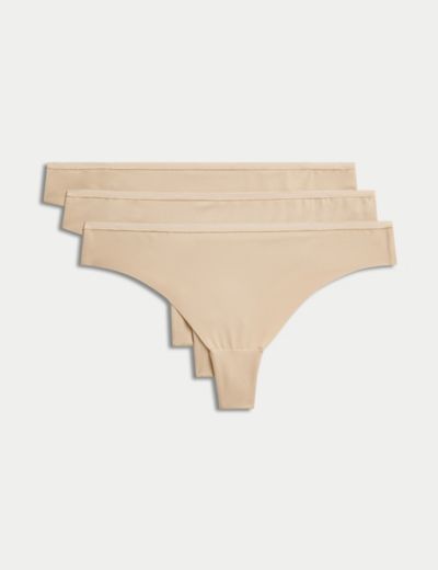 M&S 2 PACK LIGHT CONTROL SEAMLESS SHAPING THONGS / KNICKERS, UK 16-18, LL076