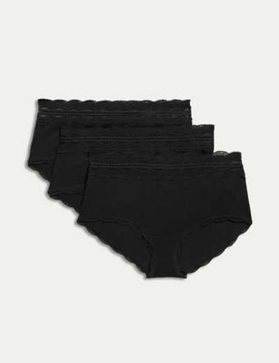 GEORGE BLACK Cotton Rich Midi Knickers - Size 10 to 18