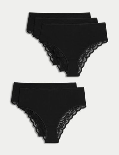 M&S 2pk Wildblooms High Leg Knickers, 3 colours, 10-24 uk