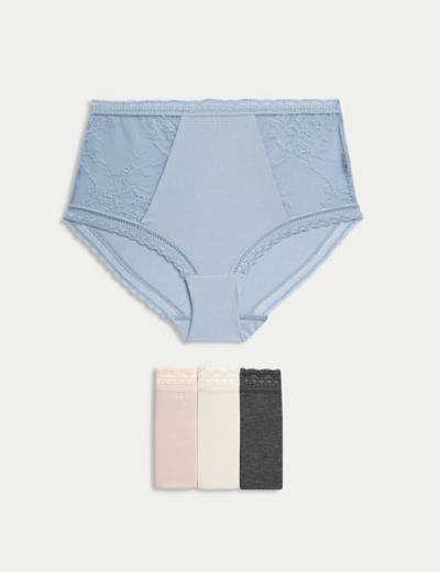New Jockey Women's size 7 French Underwear Cotton Comfies Rose Pink Blue  Mint