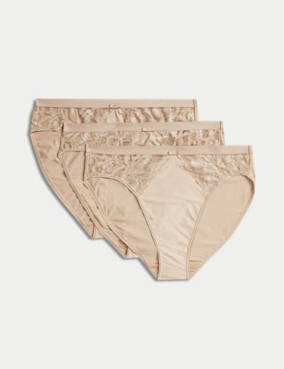 3pk Wildblooms High Leg Knickers, M&S Collection