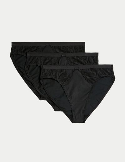 Dark Navy Blue M&S Modal Cotton Blend High Leg Panties Knickers Size 8-24