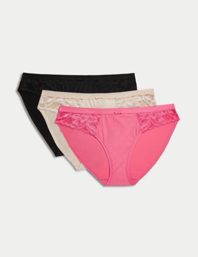 3pk Wildblooms High Leg Knickers, M&S Collection