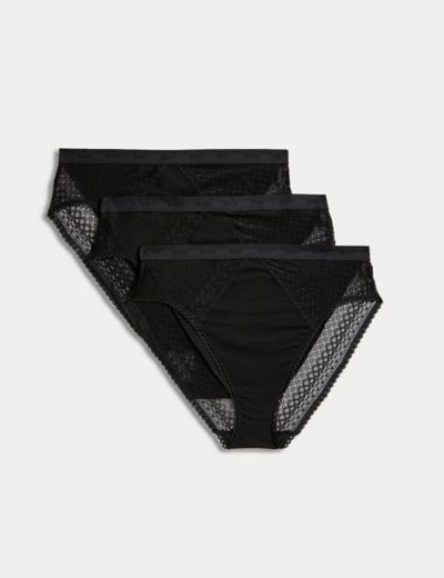 Ex M&S Black Lace High Leg Briefs – Afford The Style