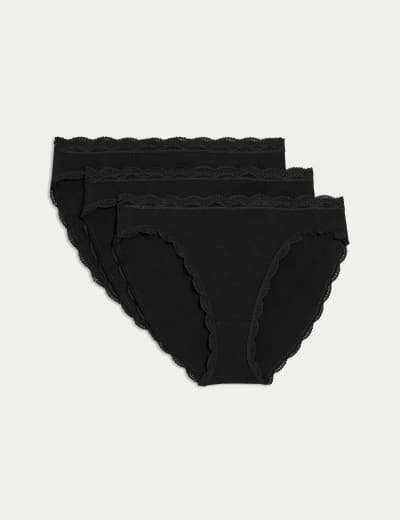 Buy Black, White & Latte High Leg No VPL Knickers 3 Pack 18