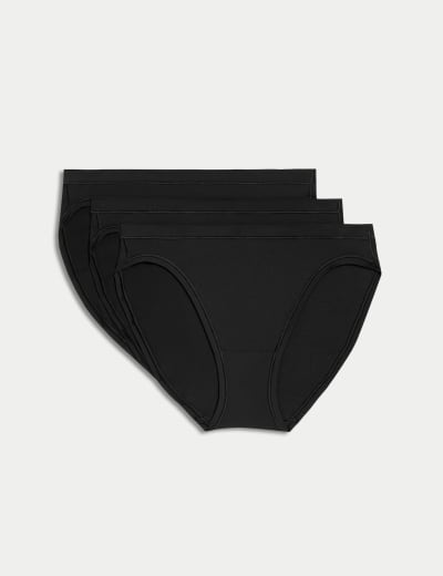 M&S Black High Rise Full Coverage Microfibre Briefs Panties