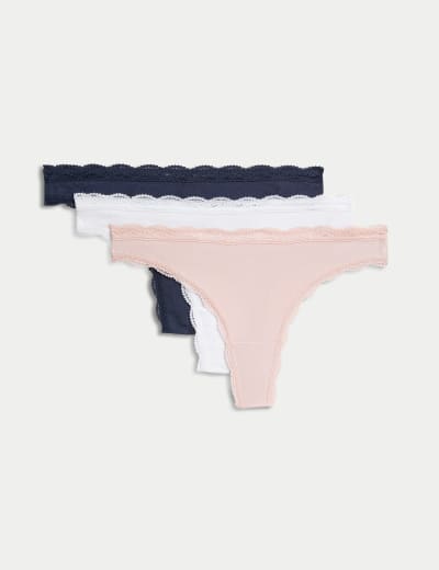 3pk Cotton Blend Thongs M S Collection M S