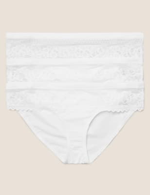 Size 14 to 18 M&S PERIWINKLE All Over Lace Sporty Trim High Leg Knickers Size 14 to 18 M&S PERIWINKLE All Over Lace Sporty Trim High Leg Knickers