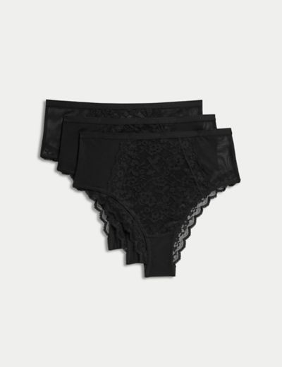 2-Pack Lace Trim Knickers Supersoft Brazilian OR Thong Sustainably Sourced  Brand New
