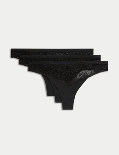 Marks & Spencer M&S Collection Black Brazilian Knickers Sophia Lace 16 44 L  3412190