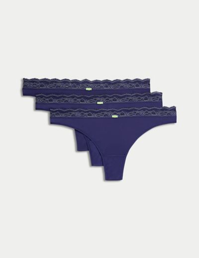 Womens Lilac 5pk Mixed Everyday Thongs