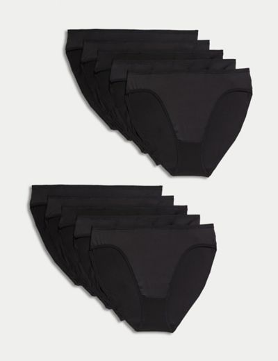 Marks & Spencer Womens Polyamide Solid Pack of 2 Shaping Knickers (4XL)  Black : : Fashion