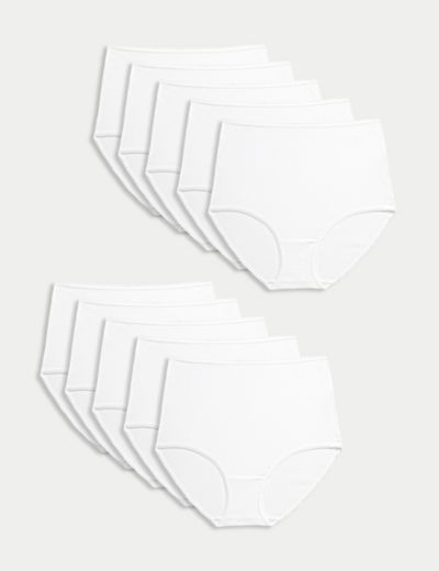 Marks & Spencer Women's Cotton Lycra Full Brief Underwear, White, 14 :  : Everything Else