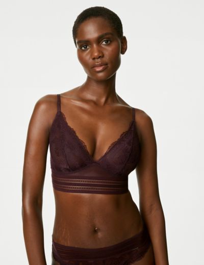 Shop Budget ⌛ M&S Collection Lingerie Lace Non Wired Bralette A-E 🌟 Gifts  for V Day, Boyfriend, Girlfriend