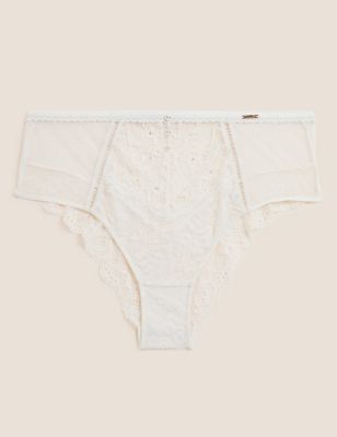 Aster Sparkle Lace High Waisted Brazilian Knickers