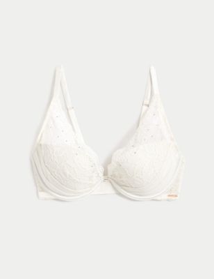 Aster Sparkle Lace Wired Balcony Bra A-E, Rosie