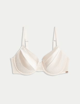 Silk & Lace Wired Minimiser Bra (C-G), Rosie