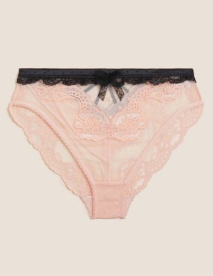 Larissa Double Lace High Leg High Waisted Knickers