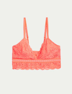 Aerie Spicy Coral Classic Lace Bralette M