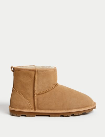 Suede Faux Fur Lined Slipper Boots M S Collection M S