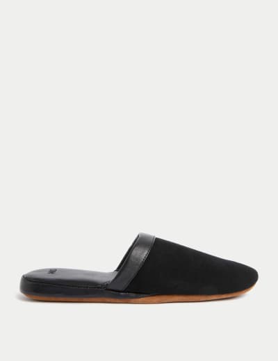 Marks and spencer mens leather slippers store