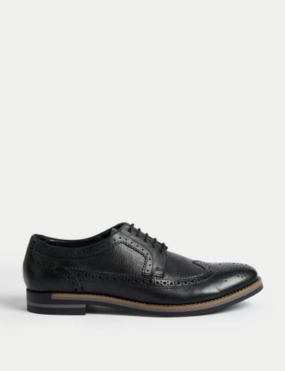 Men's Lace Up Shoe with Rubber Heel in Black, Hawes & Curtis