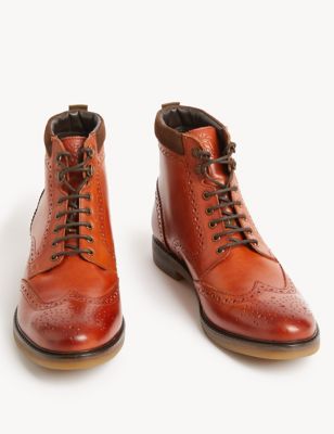 Leather Brogue Boot