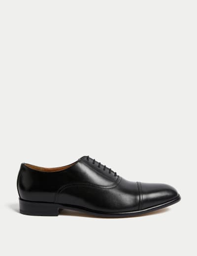 Men's Lace Up Shoe with Rubber Heel in Black, Hawes & Curtis