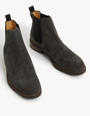 Wide Fit Suede Pull-On Chelsea Boots