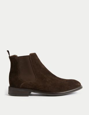 Wide Fit Suede Pull-On Chelsea Boots