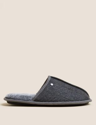 Warm Lined Mule Slippers with Freshfeet™
