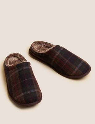 Checked Mule Slippers with Freshfeet™