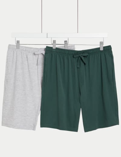 2pk Cotton Rich Jersey Pyjama Shorts M S Collection M S