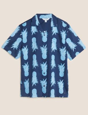 Cotton Rich Pineapple Print Pyjama Top