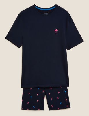 Pure Cotton Flamingo Print Pyjama Set