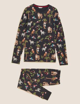 Men's Animal Print Family Christmas Pyjama Set